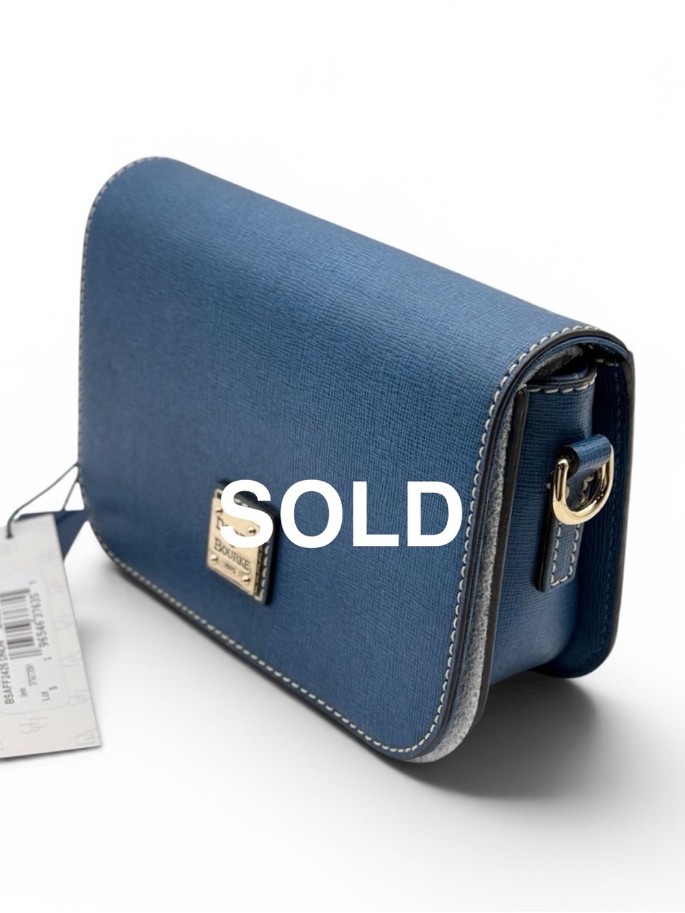 Dooney & Bourke Denim Blue Color Saffiano Kitty Crossbody Bag Purse NWT